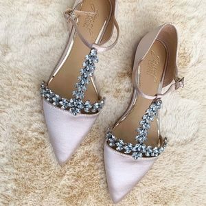 Jewel Badgley Mischka Women Shoes Champagne Flats
